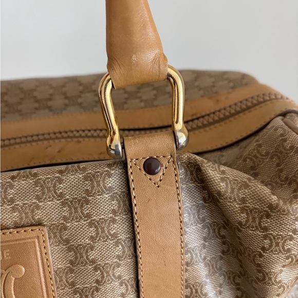 Celine Tan and Brown Monogram Boston bag. 
Has vintage wear. Inside is clean. - Picture 6 of 9